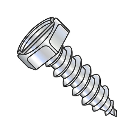 Usa Industrials Self-Drilling Screw, #10-12 x 5/8", Zinc Plated Steel Flange Hex Head Slotted Drive BULK-SCRW-15143